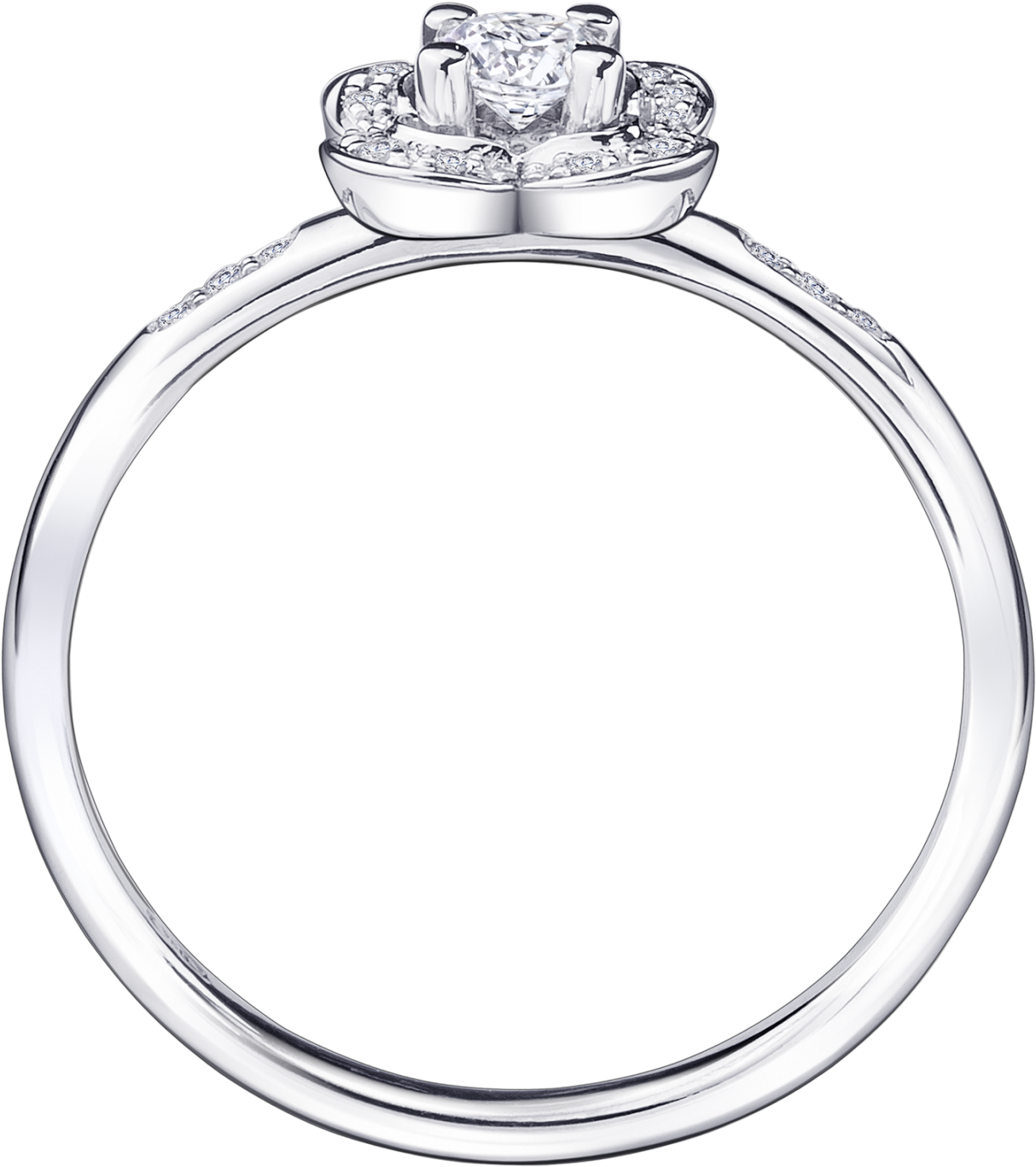 Chance Super One Ring, White Gold And Diamonds - 9ct White Gold Diamond Engagement Ring Clipart (1800x1799), Png Download