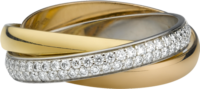 Wedding Ring - Cartier Ring 3 Bands Clipart (1000x1000), Png Download
