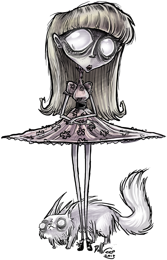 Weird Girl By Dollcreep Estilo Tim Burton, Tim Burton - Frankenweenie Weird Girl Drawing Clipart (700x1067), Png Download