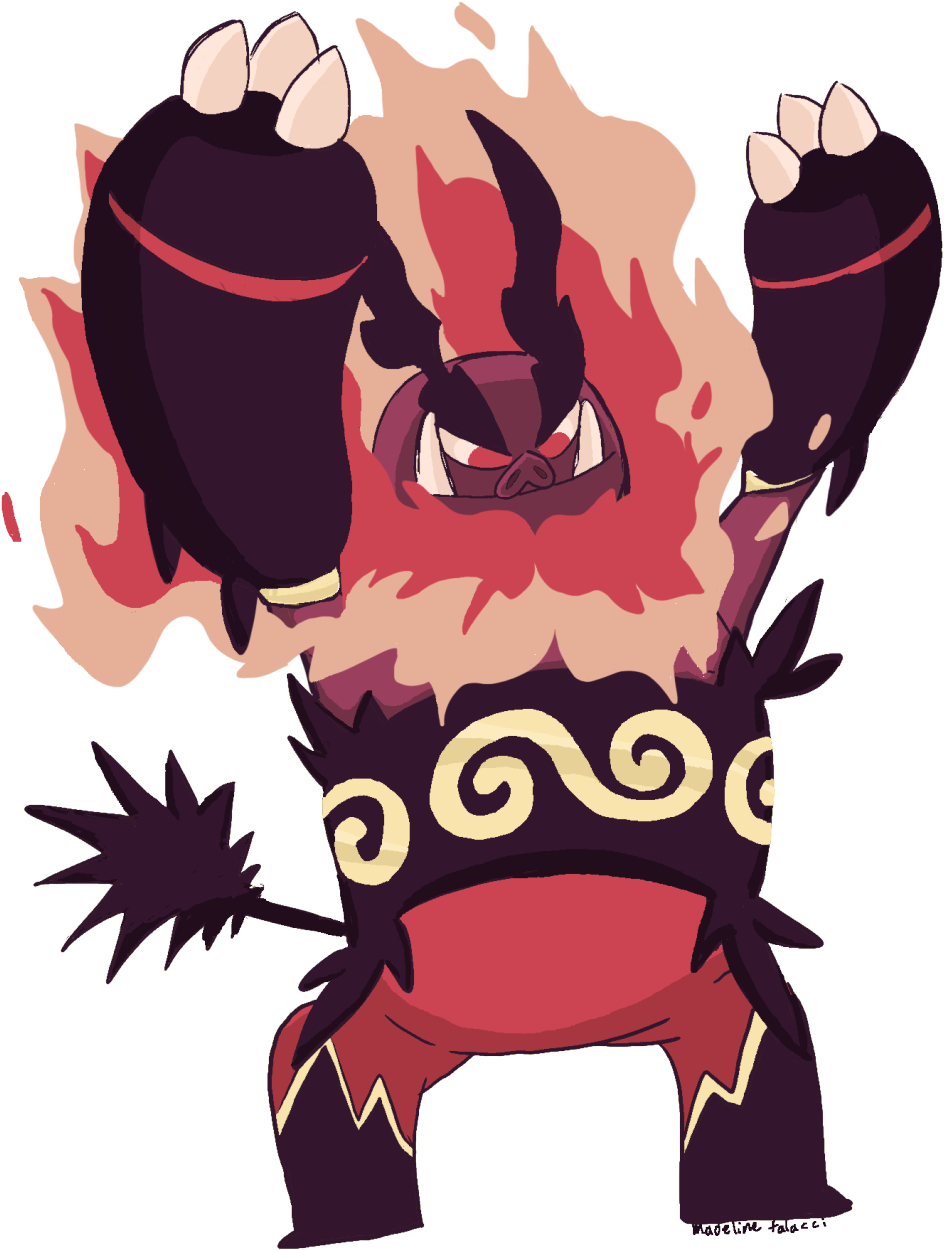 Emboar Pokemon My Art Digital Art Character Design - Illustration Clipart (1280x1387), Png Download