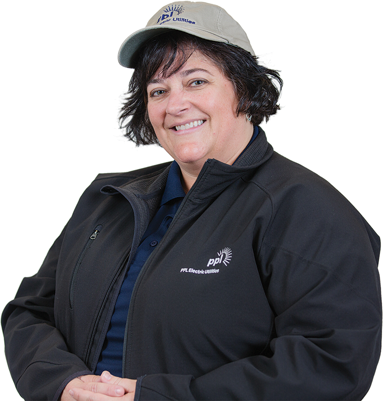 Meg In A Ppl Electric Utilities Hat And Jacket - Senior Citizen Clipart (800x836), Png Download