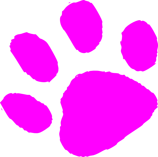 Pink Paw Print Clip Art At Clker - Dog Paw Print - Png Download (600x596), Png Download