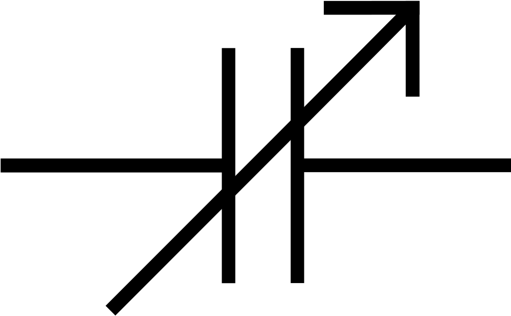 Variable Capacitor Schematic Symbol Clipart (1024x1024), Png Download