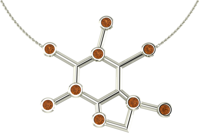 Caffeine Molecule Quotcoffeequot Quotteaquot Quotchocolatequot - Necklace Clipart (1137x640), Png Download