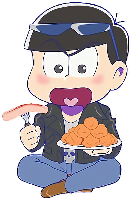 Karamatsu Eat Eating Cute Kawaii おそ松 さん 可愛い イラスト Clipart Large Size Png Image Pikpng
