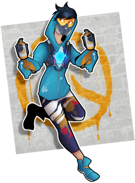 Happy Anniversary Overwatch - Transparent Tracer Art Clipart (500x639), Png Download