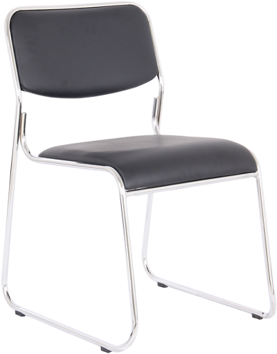 Rene Visitor Chair Made Of Pu In Black Color With Chrome - Gispen Stoel Clipart (600x600), Png Download