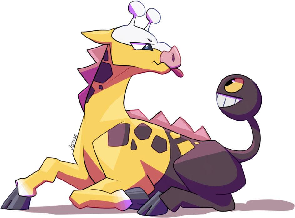 Pokemon Girafarig Fanart Clipart (1024x741), Png Download