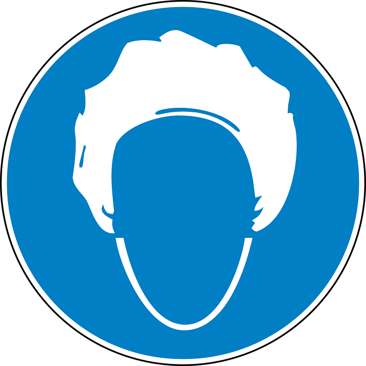 Cover Hair Clean Blue Sign Symbol Icon - Hair Cover Symbol Clipart (720x720), Png Download