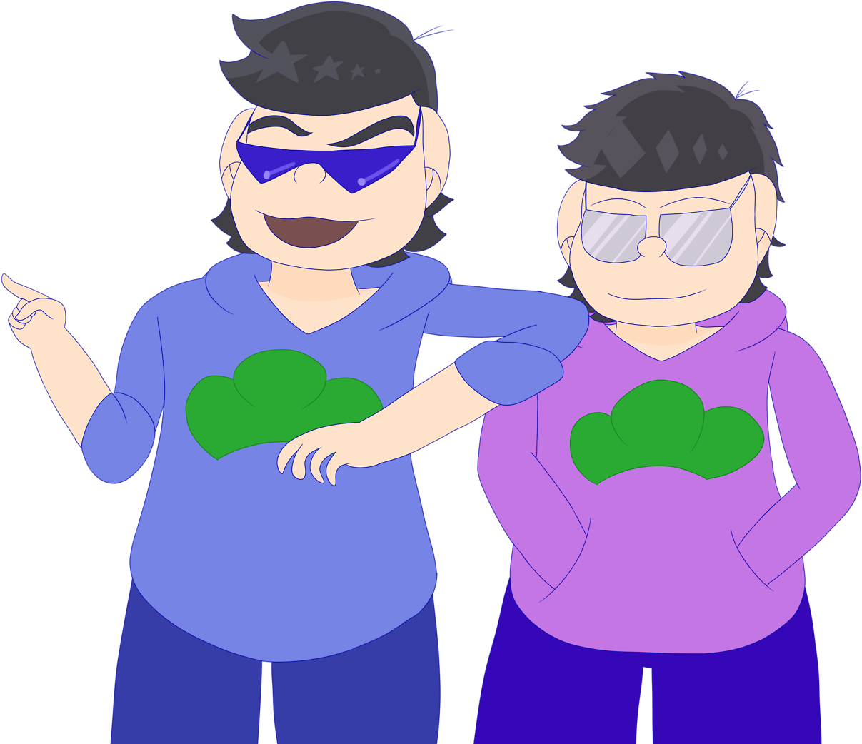 Katiematsu Draws Osomatsu San Karamatsu Ichimatsu Big - Cartoon Clipart (1280x1087), Png Download