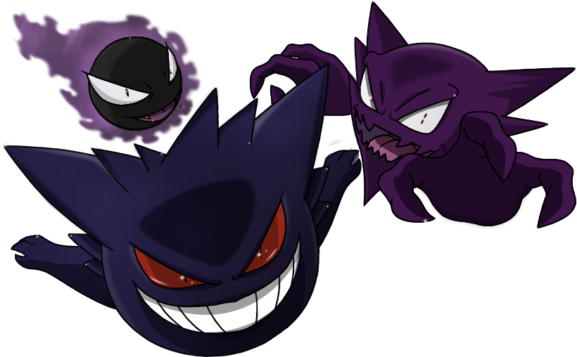 Haunter Png - Gastly Haunter Gengar Png Clipart (900x563), Png Download