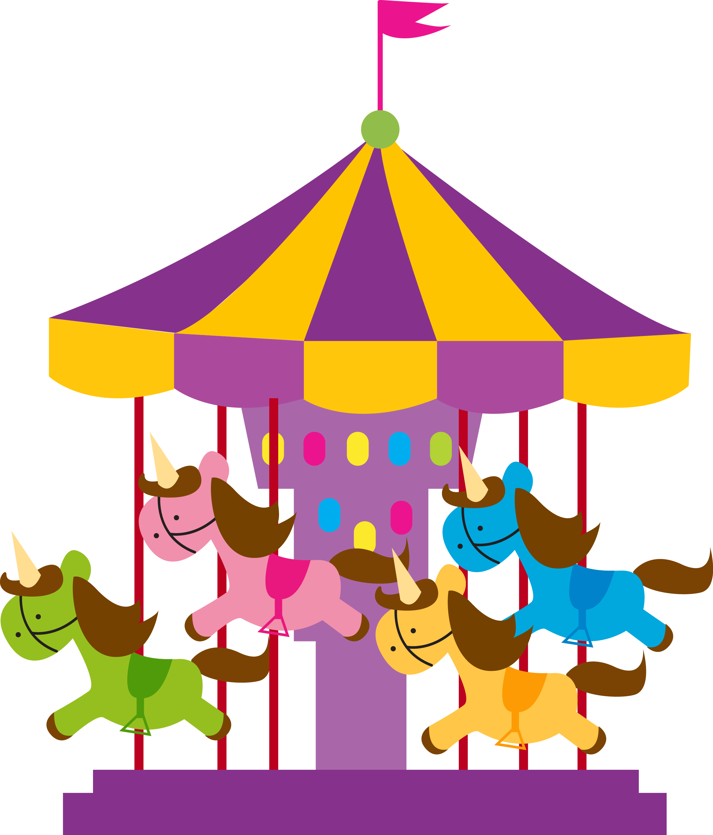 Image Library Stock Merry Go Round Clipart Carnival - Carousel Png Transparent Png (2384x2791), Png Download
