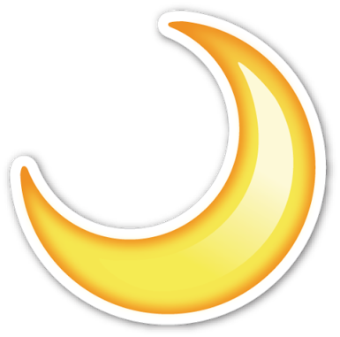 #luna #medialuna - Half Moon Emoji Png Clipart (385x381), Png Download