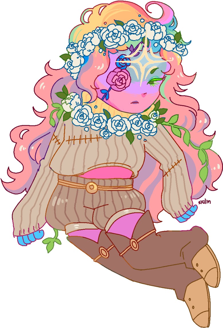 Rainbow Hair Into Long Wavy Pink - Illustration Clipart (1168x1402), Png Download