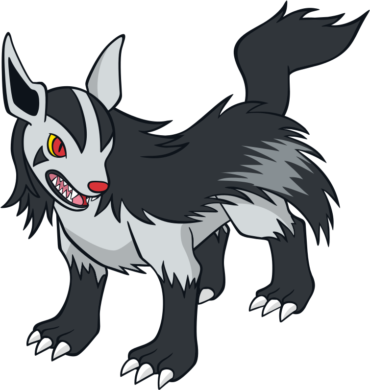 Mightyena Global Link Artwork - Shiny Mightyena Pokemon Clipart (761x800), Png Download