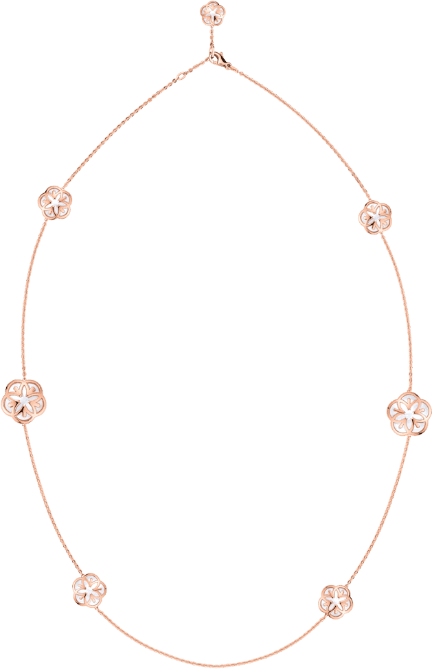 Necklace 18k Red Gold And Seven Mother‑of‑pearl Cabochons - Necklace Clipart (800x1100), Png Download