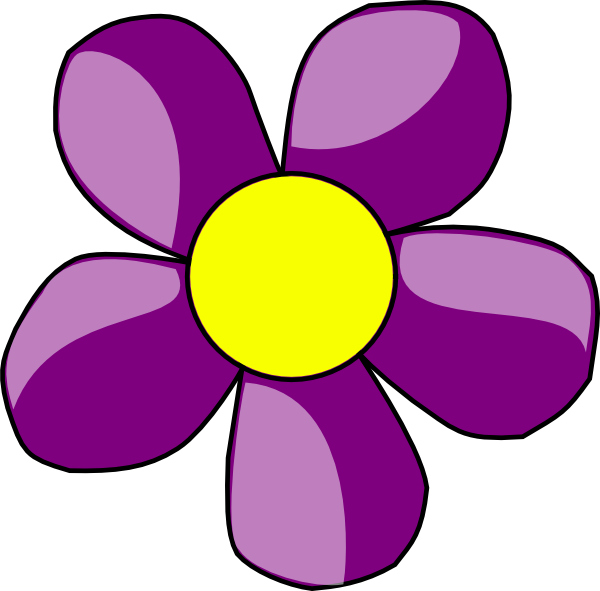 Clip Art Flowers Purple - Png Download (600x591), Png Download