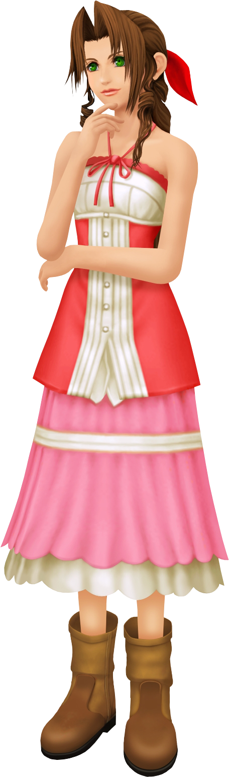 Aerith - Aerith Gainsborough Outfits Clipart (871x1600), Png Download