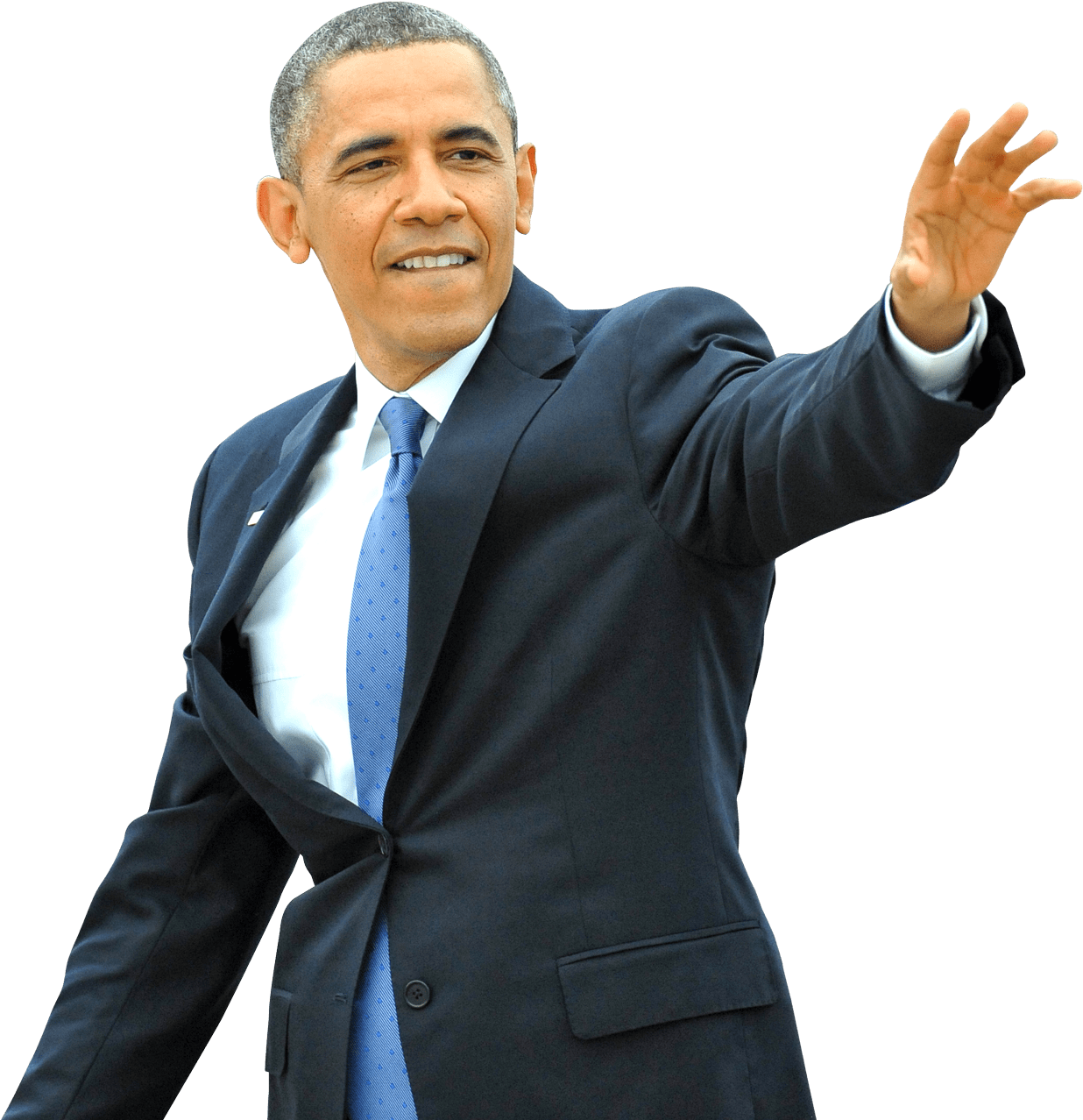 Barack Obama Waving - Barack Obama No Background Clipart (1350x1333), Png Download