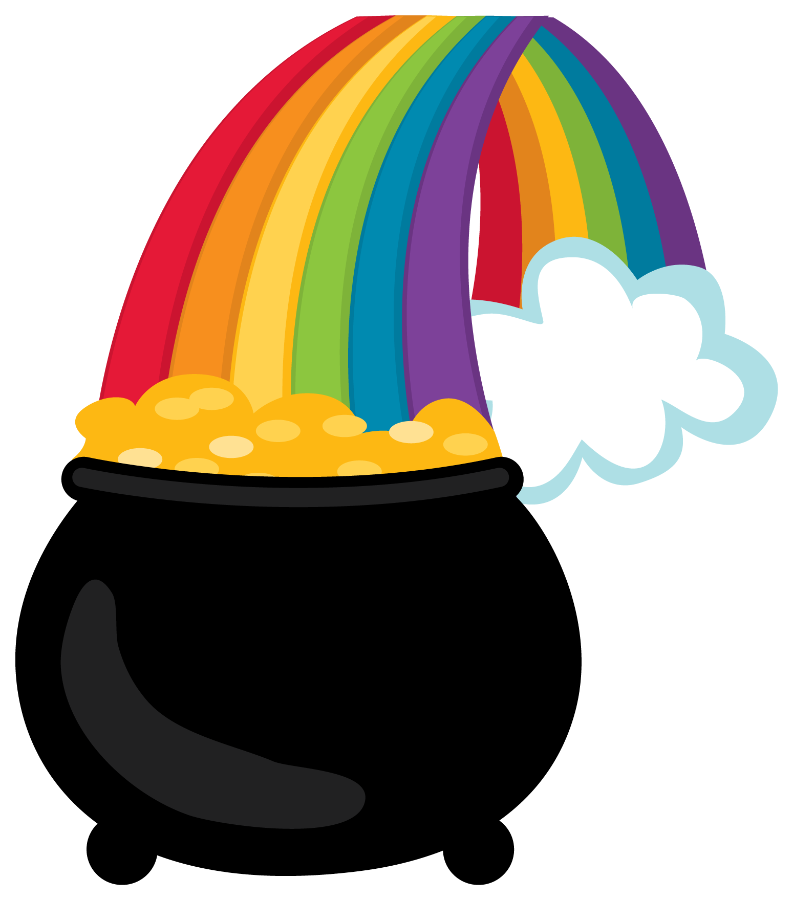 Pot Of Gold * - Pot Of Gold Rainbow Clip Art - Png Download (793x900), Png Download