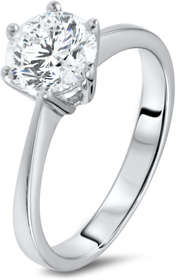 Drawn Diamond Engagement Ring - Engagement Ring Silver Png Clipart (1024x1024), Png Download