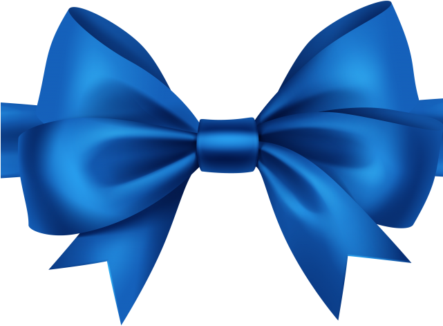 Christmas Ribbon Clipart Blue - Ribbon Bow Transparent - Png Download (640x480), Png Download
