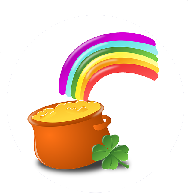 Luck Of The Irish Pot Of Gold - St Patrick's Day Slots Clipart (690x690), Png Download