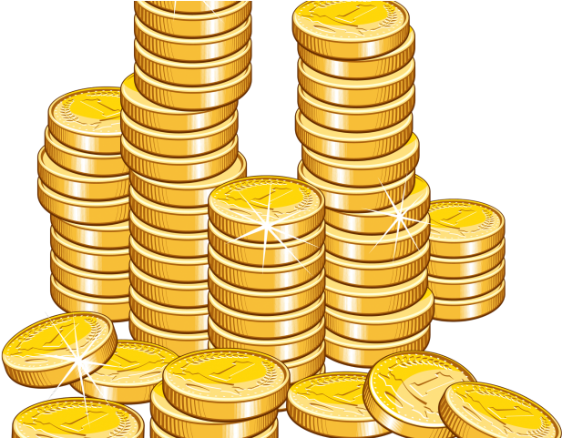 Coin Clipart Raining - Pile Of Coins Clipart - Png Download (640x480), Png Download