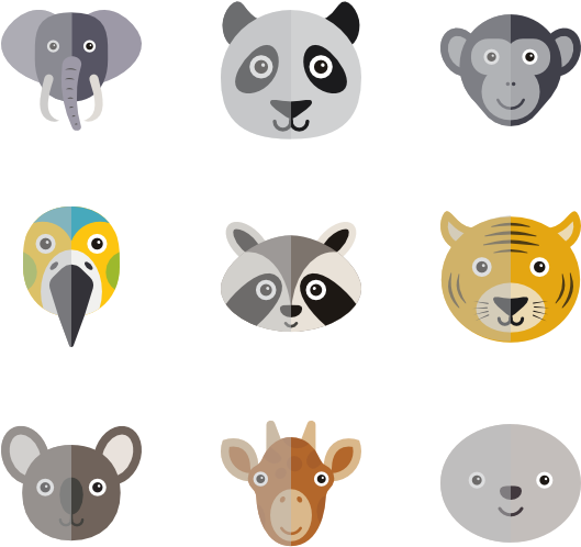 Cute Animal Elements - Cute Animals Png Clipart (600x564), Png Download