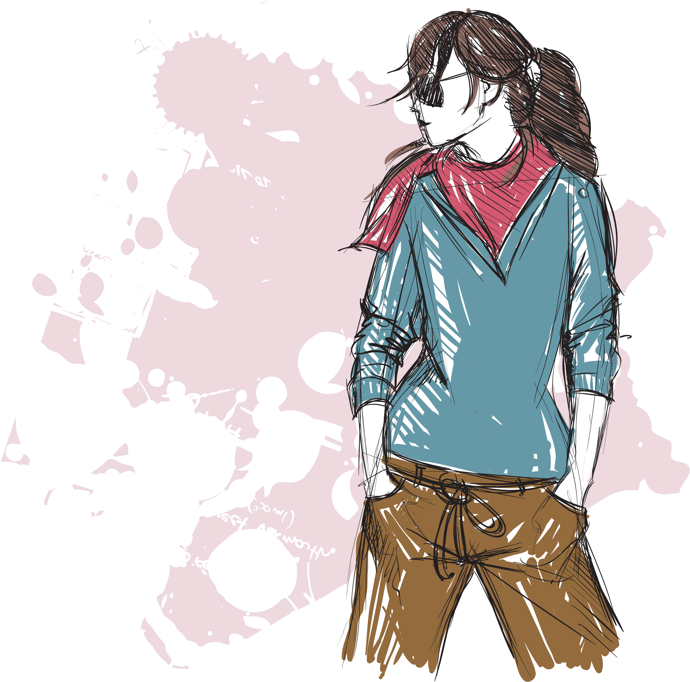 Fashion Girl Png Pic - Fashion Girl Illustration Png Clipart (3000x3000), Png Download