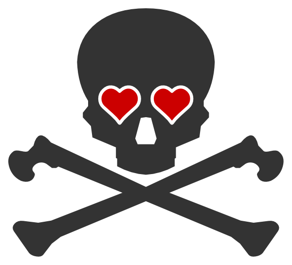 Skull And Crossbones Heart Clipart (600x545), Png Download