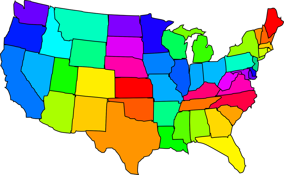 Us Map Clipart - United States Clipart - Png Download (960x593), Png Download
