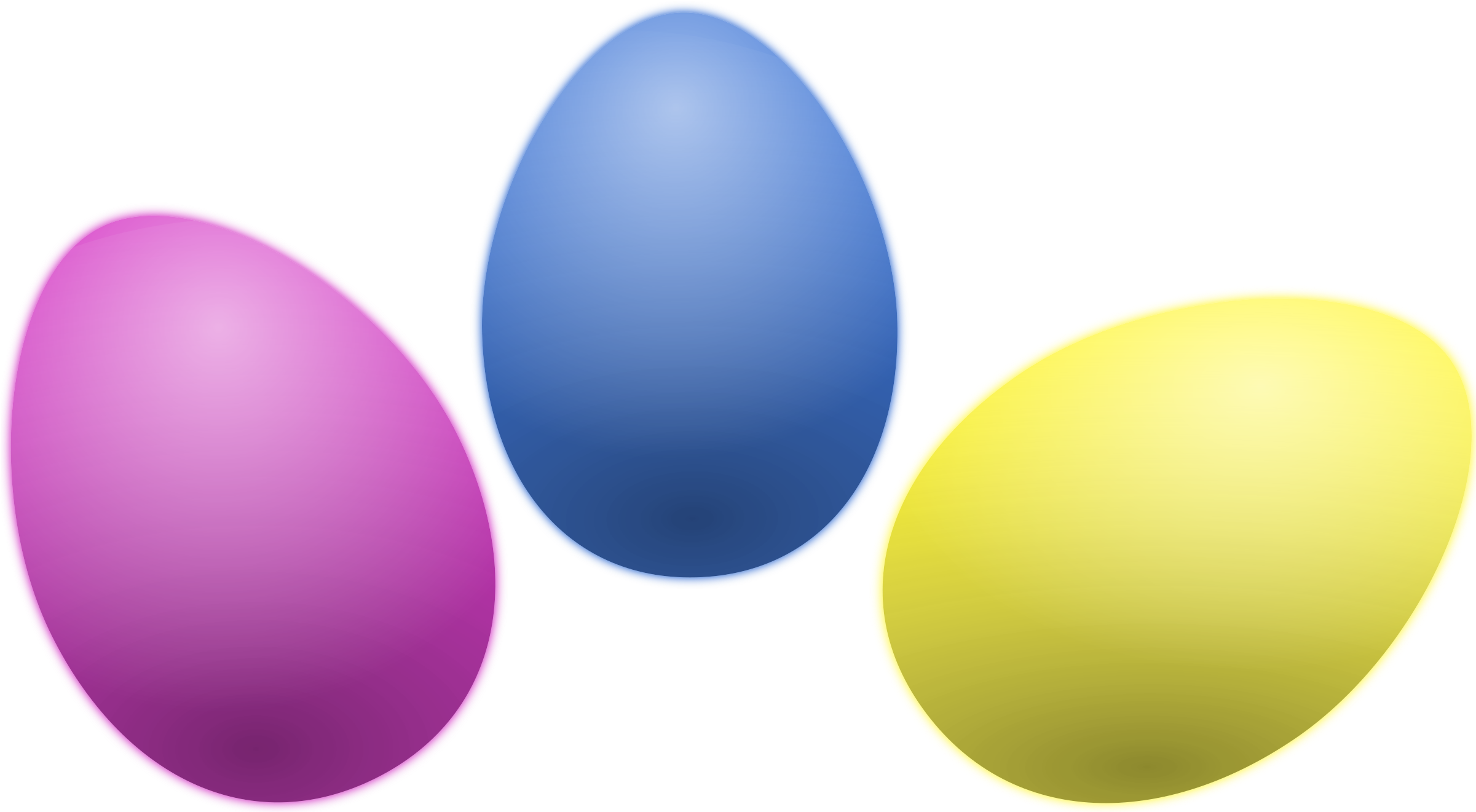 Big Image - Transparent Background Transparent Easter Eggs Clipart (2400x1440), Png Download