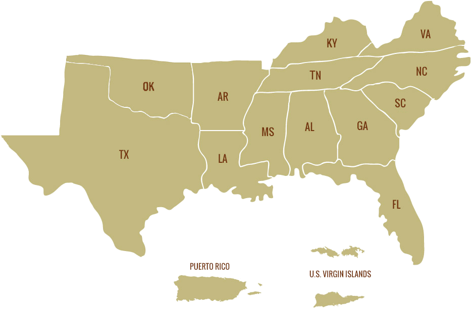 Map Southern States 636136231798973584 1979108747 Of - Do Hurricanes Occur In The Us Clipart (949x631), Png Download