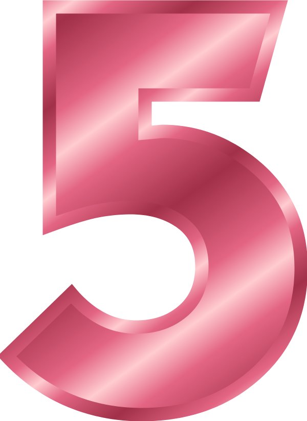 Number 5 Png - Number 5 Color Pink Clipart (600x822), Png Download