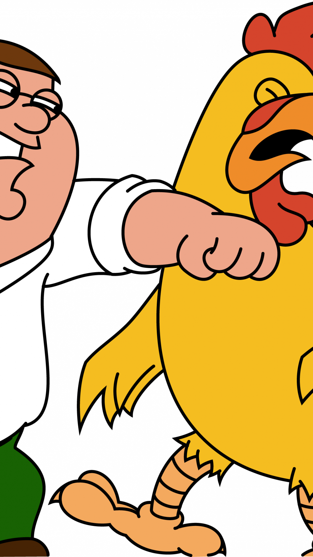 Peter Griffin Wallpapers - Peter Griffin Vs Giant Chicken Drawing Clipart (1080x1920), Png Download