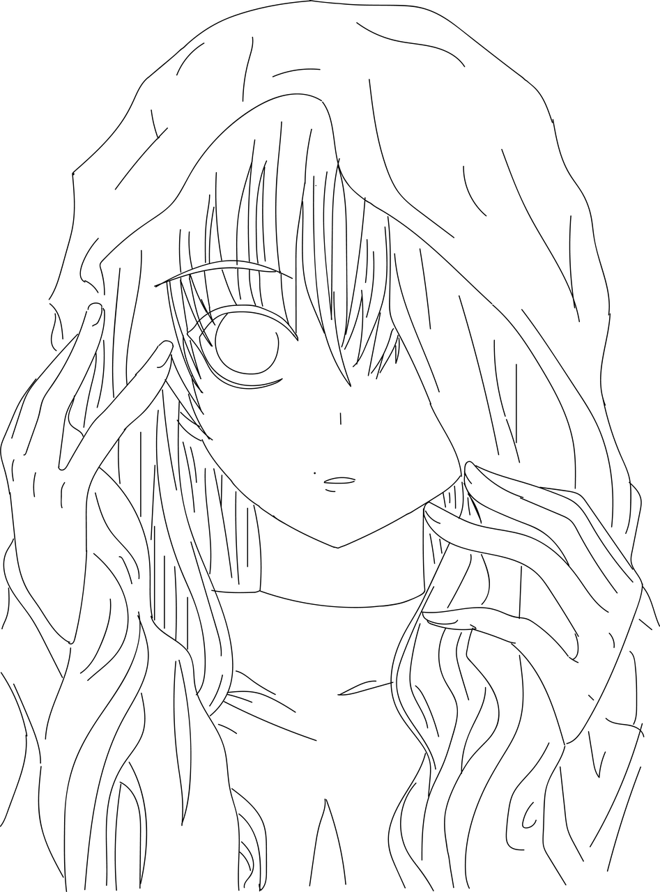 Anime Sketch Illustrator - Lineart Anime Clipart (947x1280), Png Download