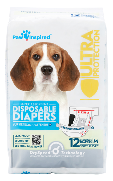 144ct Paw Inspired Ultra Protection Female Disposable - Paw Inspired Diapers Clipart (600x600), Png Download