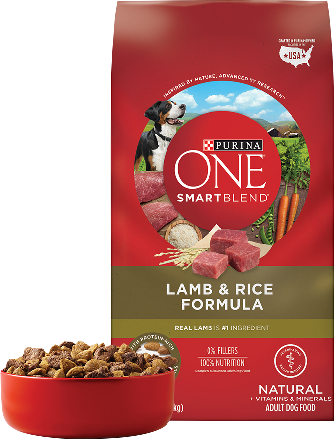 Purina One Lamb And Rice Dry Dog Food - Purina One Dog Food Clipart (800x1000), Png Download
