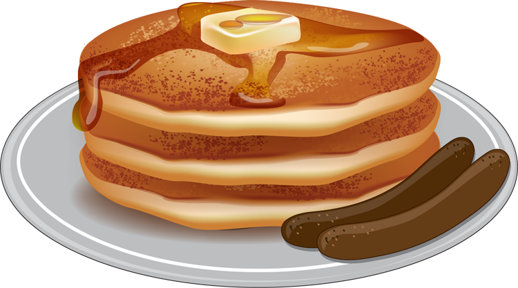 Bandcake Bunny Breakfast March - Pancake And Sausage Breakfast Clipart - Png Download (750x417), Png Download