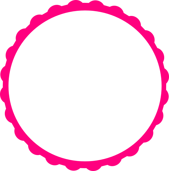 Teal Scallop Circle Frame Clip Art At Clker - Circle Red Frame Png Transparent Png (594x601), Png Download