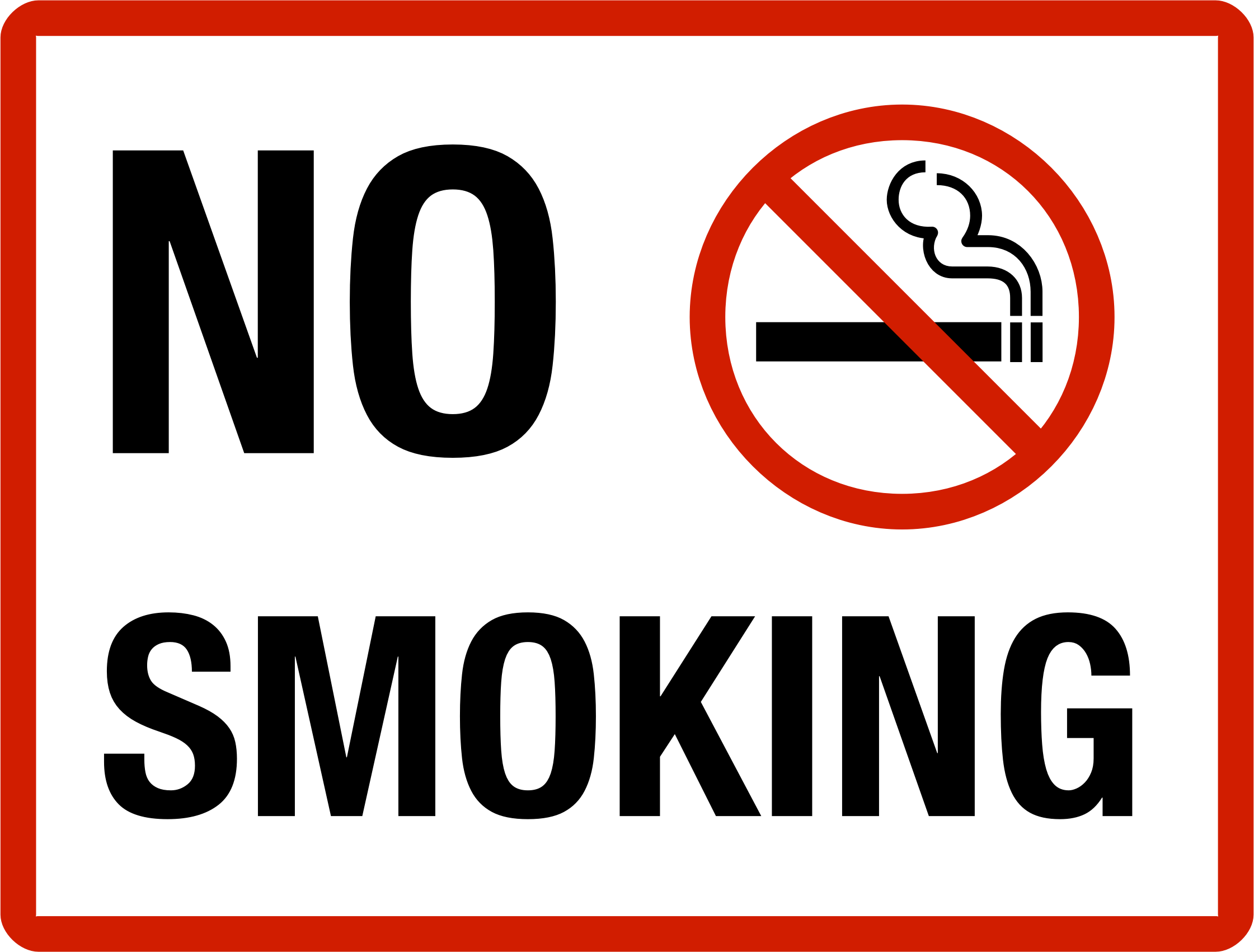 No Smoking Icon And Text - No Smoking Sign Png Clipart (2241x1701), Png Download