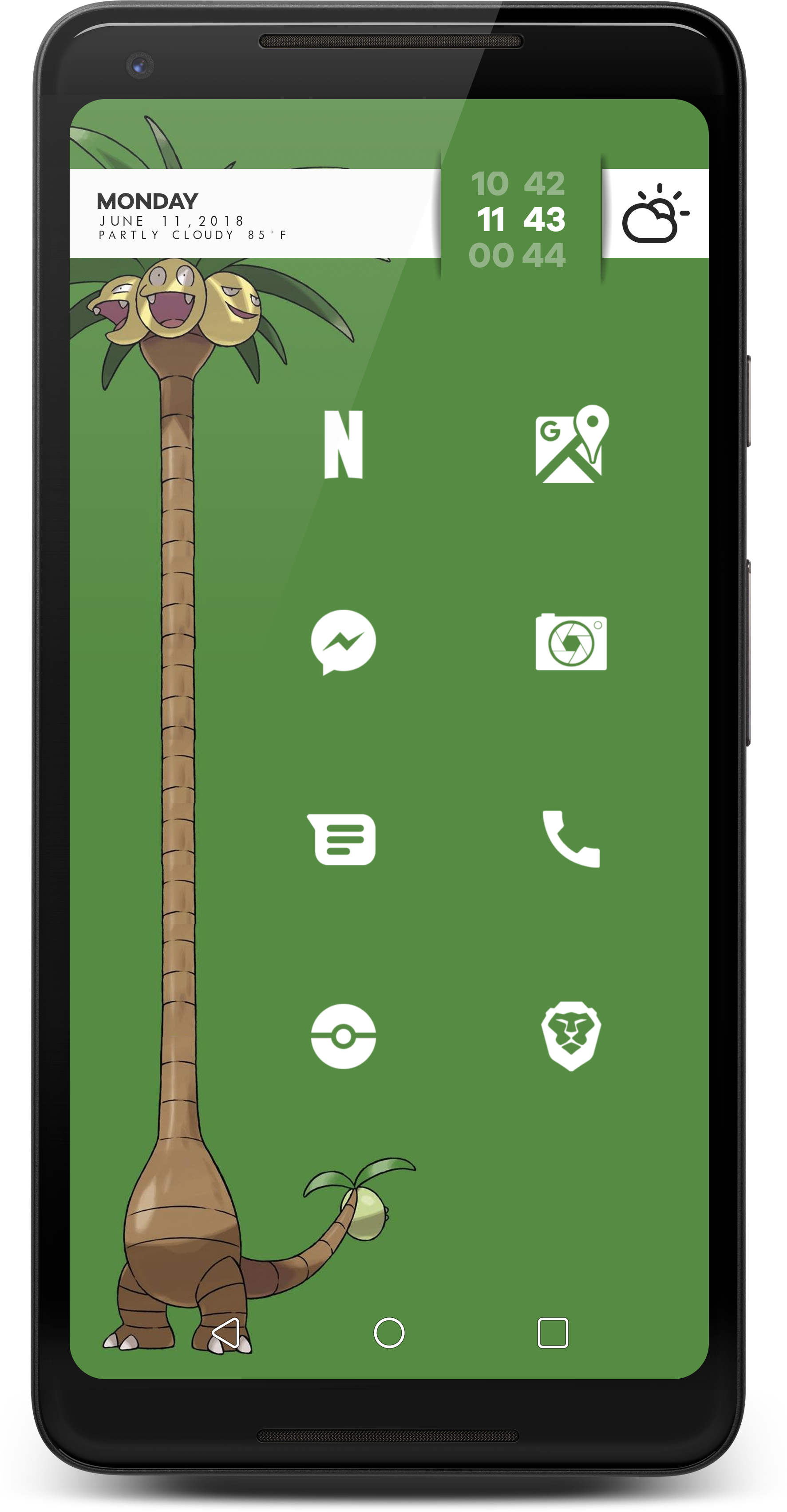 [theme] Long Boy Alolan Exeggutortheme - Facebook Messenger Clipart (1858x3456), Png Download