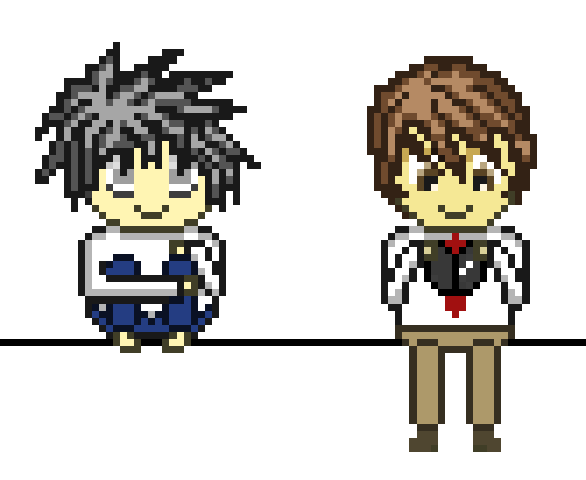 L And Kira - Cartoon Clipart (830x680), Png Download