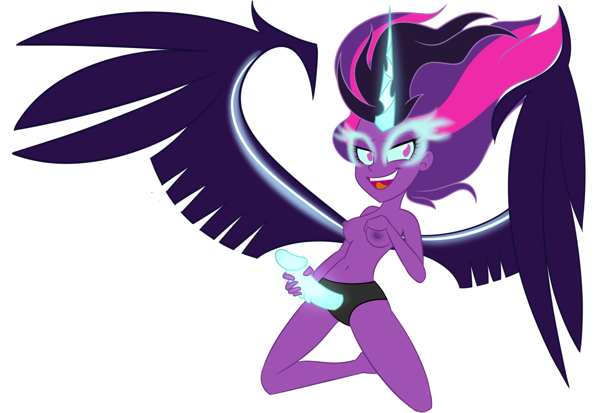 Nipples, Nudity, Sex Toy, Simple Background, Solo, - Mlp Midnight Sparkle Nude Clipart (1924x1324), Png Download