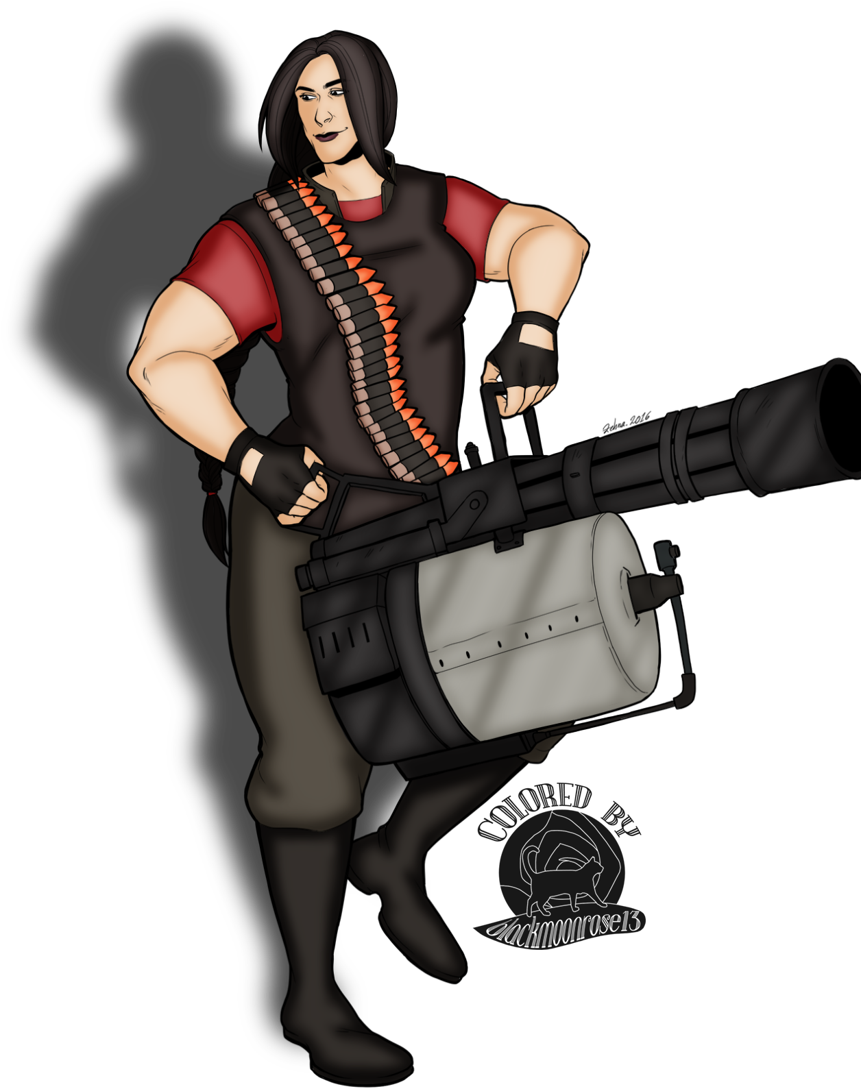Zhanna As The Heavy - Assault Rifle Clipart (1280x1699), Png Download