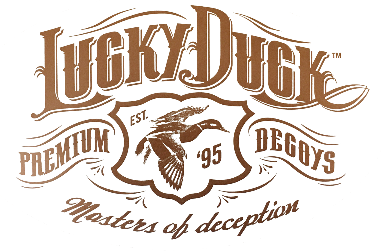 8" Metallic Bronze Lucky Duck Decal - Lucky Duck Decoy Logo Clipart (1280x974), Png Download