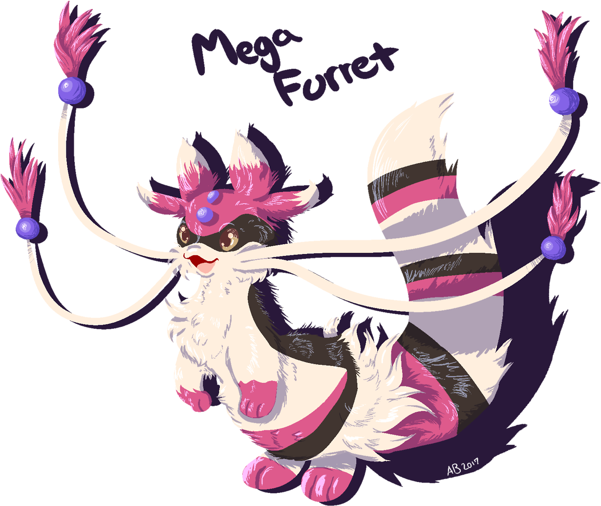 Pokefarm Q's Mega Furret Is So Cute - Illustration Clipart (1280x1049), Png Download