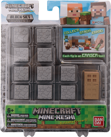 Cobblestone & Wooden Door Mine-keshi Figure Set - Minecraft Door Toy Clipart (600x600), Png Download