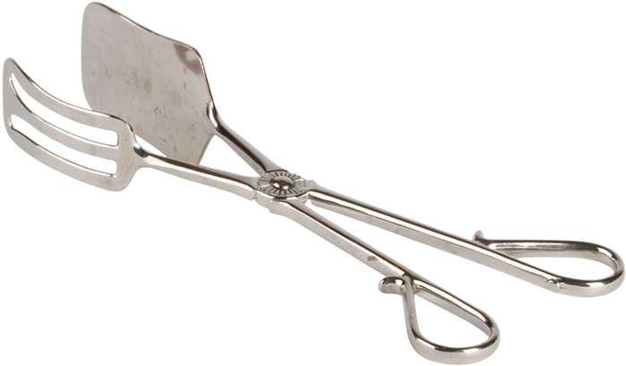Silver Meat Or Pastry Tongs - Kitchen Utensil Clipart (980x980), Png Download